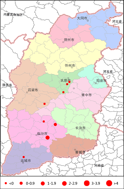2021年03月22日山西及邻近地区地震目录及震中分布图
